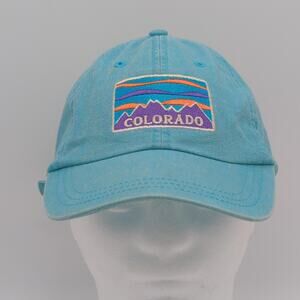Colorado Hat Cap Strap Back Blue Mountain Embroidered Patch Outdoors Hiking
